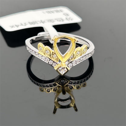 Sterling Silver IG Style Geometric Plating Inlay Zircon Open Rings