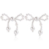 1 Pair Elegant Bow Knot Inlay Imitation Pearl Alloy Pearl Ear Studs