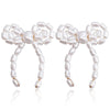 1 Pair Elegant Bow Knot Inlay Imitation Pearl Alloy Pearl Ear Studs
