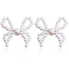 1 Pair Elegant Bow Knot Inlay Imitation Pearl Alloy Pearl Ear Studs