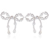 1 Pair Elegant Bow Knot Inlay Imitation Pearl Alloy Pearl Ear Studs