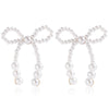 1 Pair Elegant Bow Knot Inlay Imitation Pearl Alloy Pearl Ear Studs