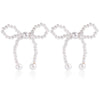 1 Pair Elegant Bow Knot Inlay Imitation Pearl Alloy Pearl Ear Studs