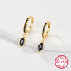 1 Pair Simple Style Roman Style Solid Color Plating Inlay Sterling Silver Zircon Gold Plated Earrings