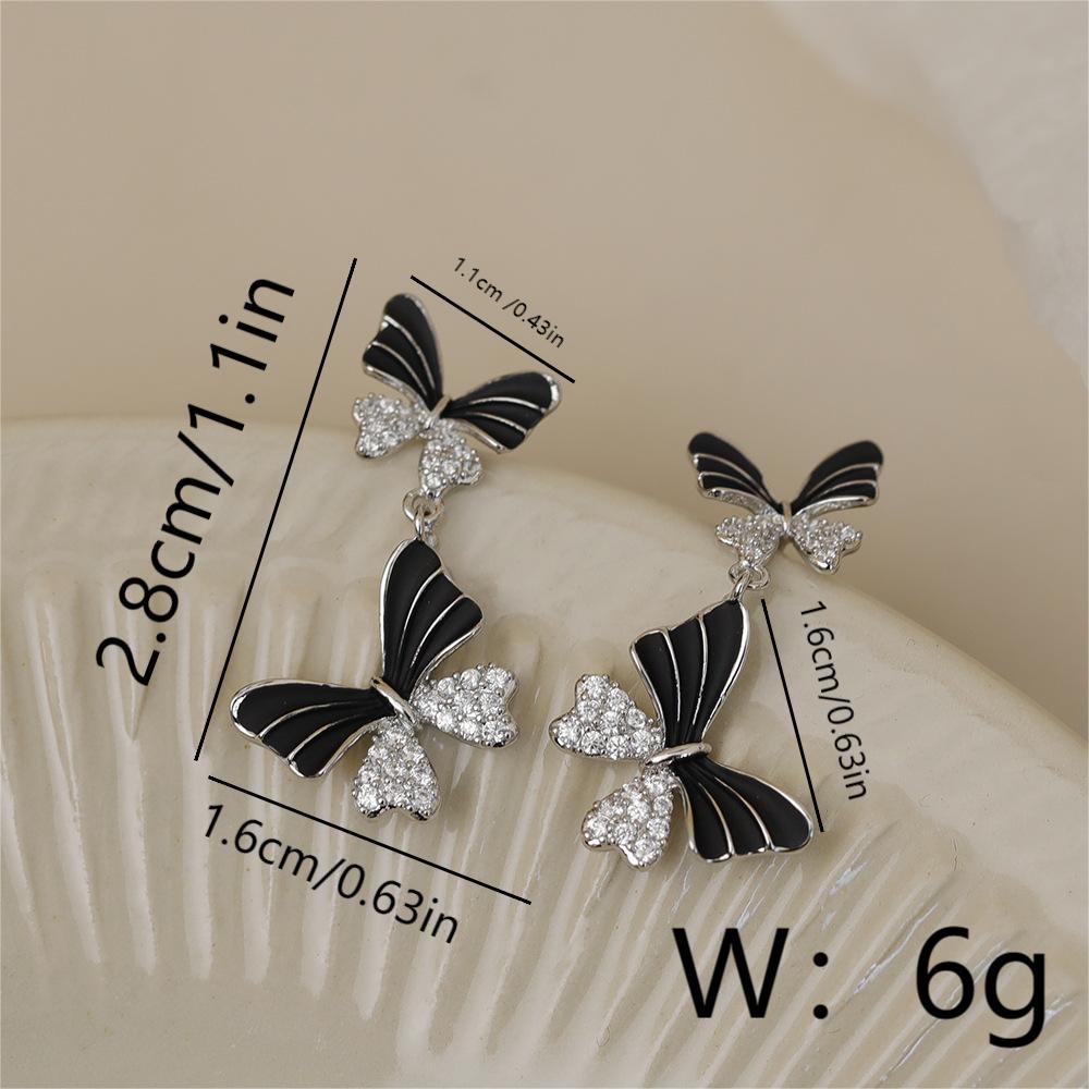 1 Pair Simple Style Classic Style Butterfly Plating Copper 18K Gold Plated Drop Earrings