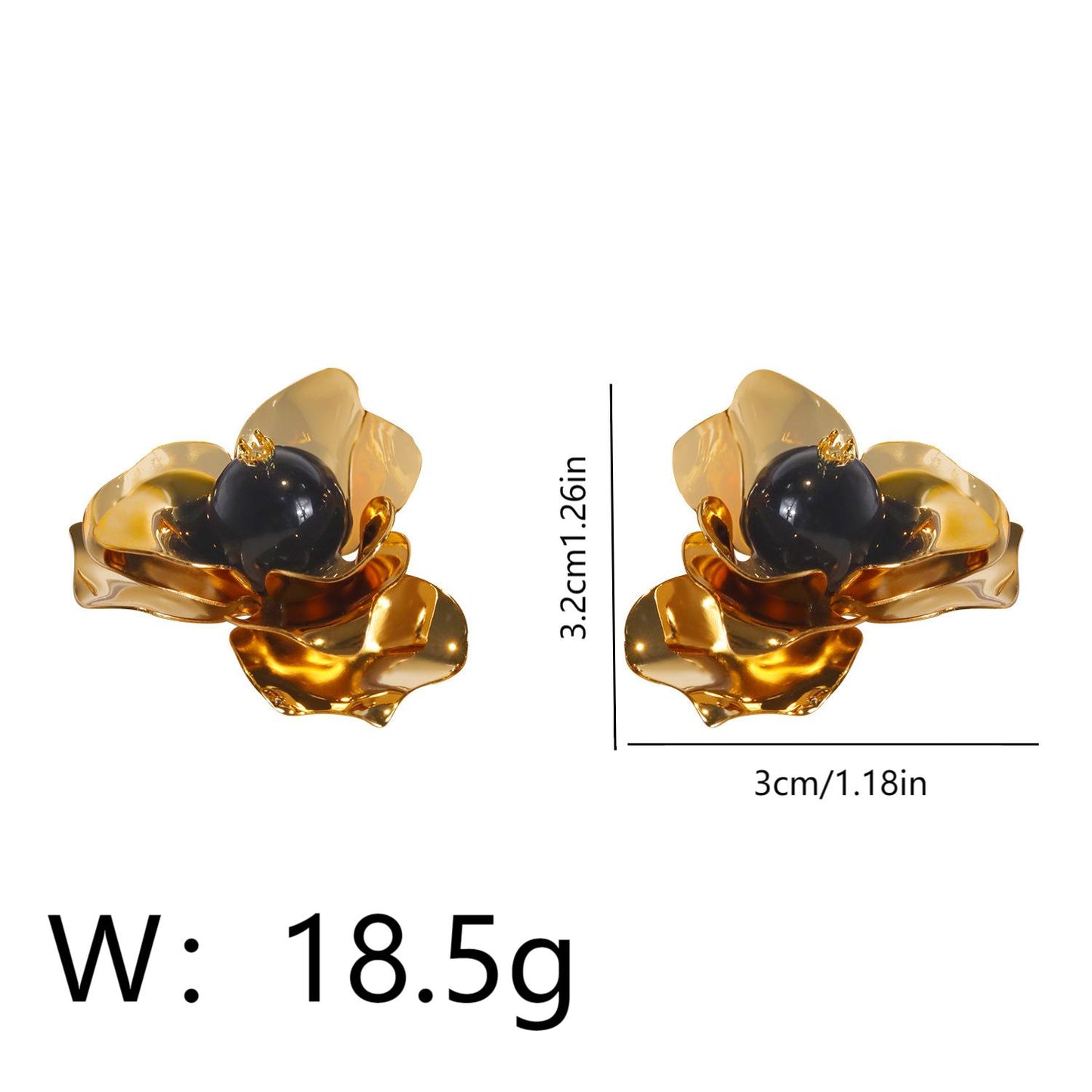 1 Pair Simple Style Classic Style Flower Plating Copper 18K Gold Plated Ear Studs