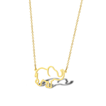 Stainless Steel 18K Gold Plated Simple Style Animal Letter Hollow Out Necklace