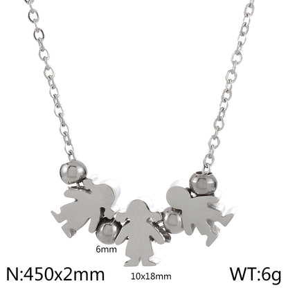 Stainless Steel Simple Style Human Pendant Necklace