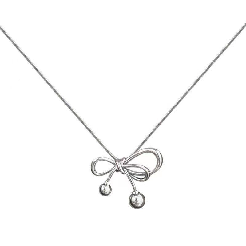 Stainless Steel Gold Plated Casual Simple Style Bow Knot Plating Pendant Necklace