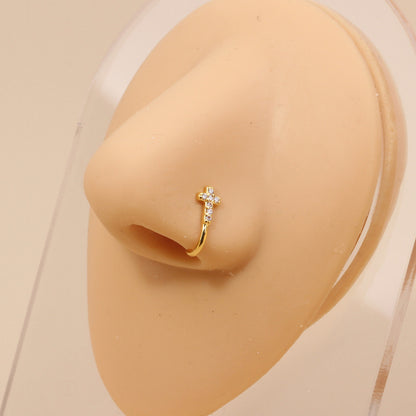 1 Piece Nose Rings & Studs Simple Style Geometric Metal Plating Inlay Zircon Nose Rings & Studs