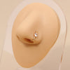 1 Piece Nose Rings & Studs Simple Style Geometric Metal Plating Inlay Zircon Nose Rings & Studs