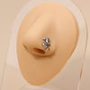 1 Piece Nose Rings & Studs Simple Style Geometric Metal Plating Inlay Zircon Nose Rings & Studs