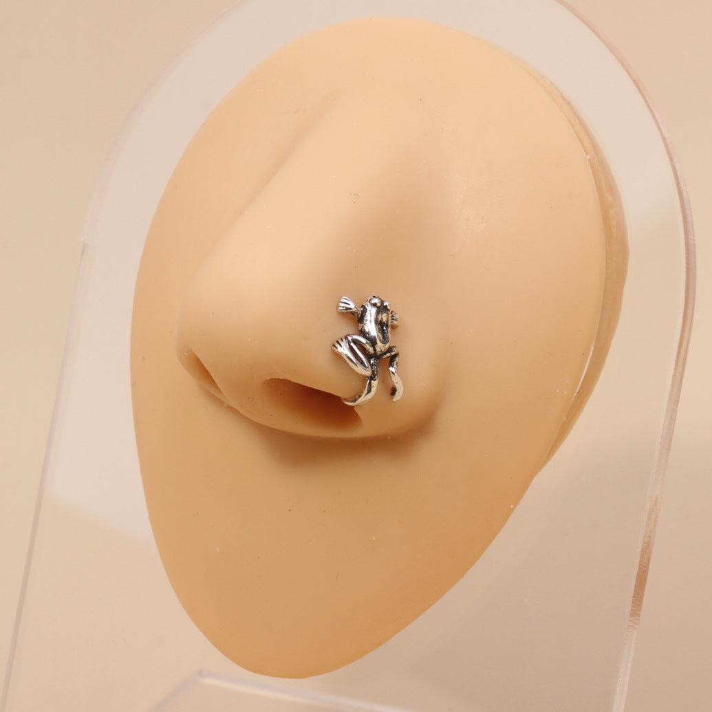 1 Piece Nose Rings & Studs Simple Style Geometric Metal Plating Inlay Zircon Nose Rings & Studs