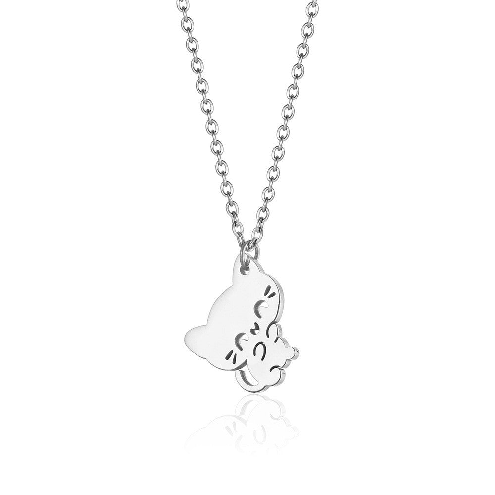 Stainless Steel 18K Gold Plated Simple Style Animal Letter Hollow Out Necklace