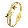 Titanium Steel IG Style Butterfly Plating Inlay Zircon Bangle