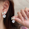 1 Pair IG Style Geometric Plating Inlay Alloy Artificial Pearls Rhinestones Opal Earrings