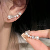 1 Pair IG Style Geometric Plating Inlay Alloy Artificial Pearls Rhinestones Opal Earrings