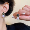 1 Pair IG Style Geometric Plating Inlay Alloy Artificial Pearls Rhinestones Opal Earrings