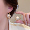 1 Pair IG Style Geometric Plating Inlay Alloy Artificial Pearls Rhinestones Opal Earrings