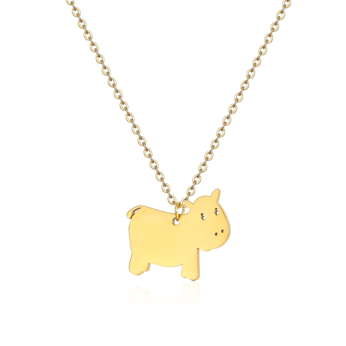 Stainless Steel 18K Gold Plated Simple Style Animal Letter Hollow Out Necklace