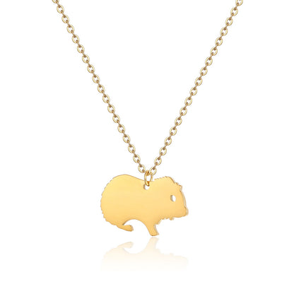 Stainless Steel 18K Gold Plated Simple Style Animal Letter Hollow Out Necklace