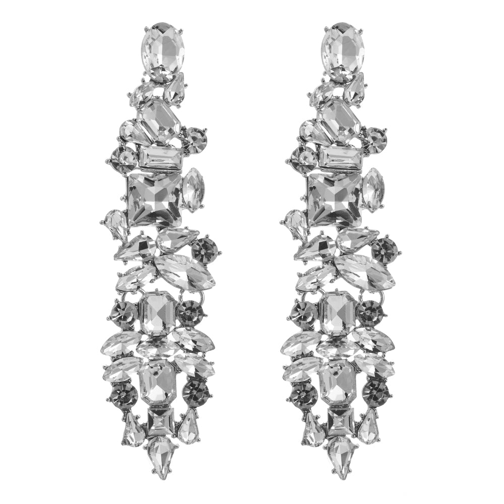 1 Pair Elegant Luxurious Irregular Inlay Zinc Alloy Artificial Diamond Drop Earrings