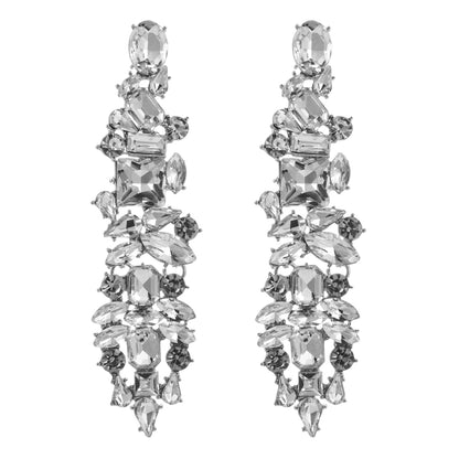 1 Pair Elegant Luxurious Irregular Inlay Zinc Alloy Artificial Diamond Drop Earrings