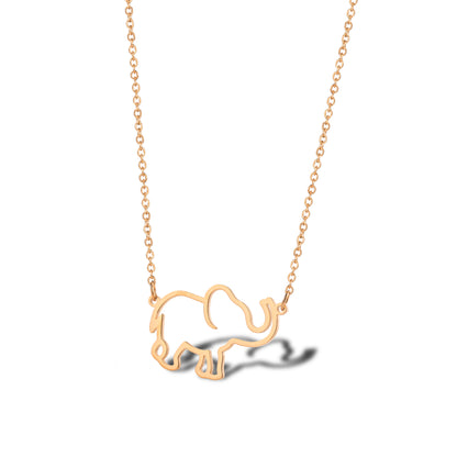 Stainless Steel 18K Gold Plated Simple Style Animal Letter Hollow Out Necklace