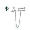 1 Piece Ethnic Style Cactus Tassel Sterling Silver Zircon 18K Gold Plated Drop Earrings