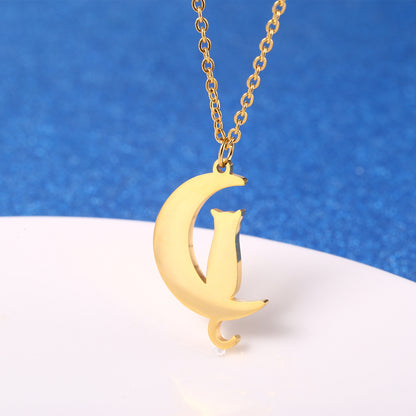 Stainless Steel 18K Gold Plated Simple Style Animal Letter Hollow Out Necklace