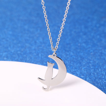 Stainless Steel 18K Gold Plated Simple Style Animal Letter Hollow Out Necklace