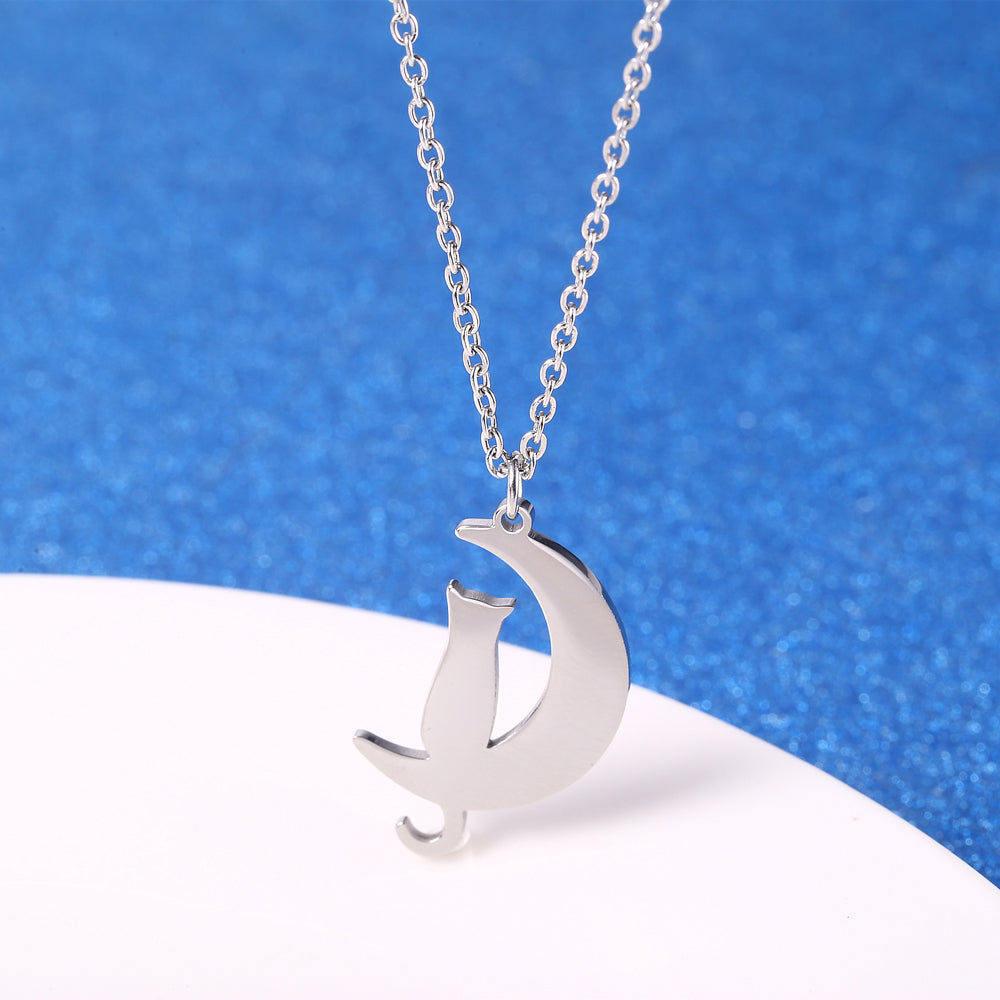 Stainless Steel 18K Gold Plated Simple Style Animal Letter Hollow Out Necklace