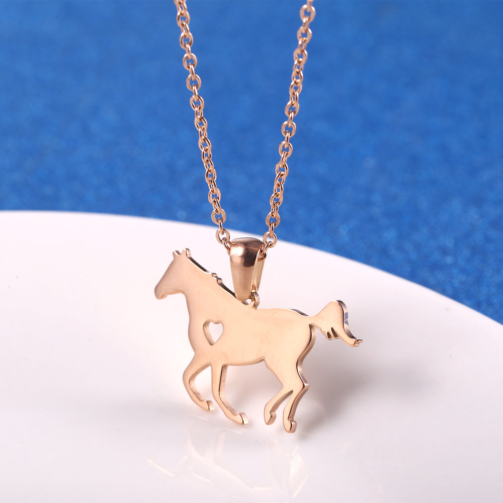 Stainless Steel 18K Gold Plated Simple Style Animal Letter Hollow Out Necklace