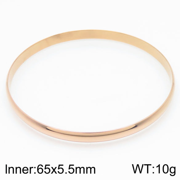 Simple Style Round Stainless Steel 18K Gold Plated Bangle In Bulk