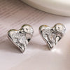 1 Pair Retro Simple Style Commute Heart Shape Inlay Copper Zircon 18K Gold Plated Ear Studs