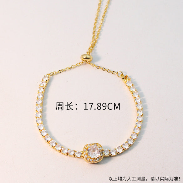 Sweet Flower Butterfly Copper Plating Inlay Zircon Bracelets