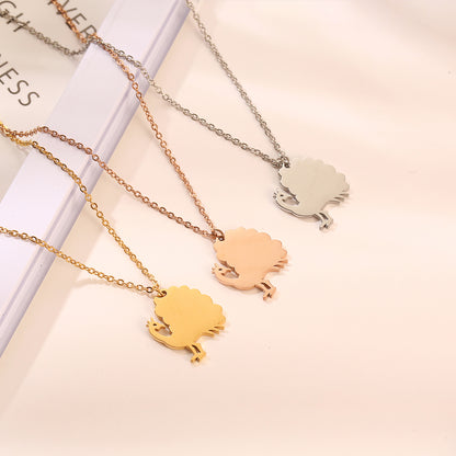 Stainless Steel 18K Gold Plated Simple Style Animal Letter Hollow Out Necklace