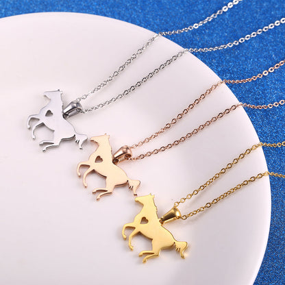 Stainless Steel 18K Gold Plated Simple Style Animal Letter Hollow Out Necklace