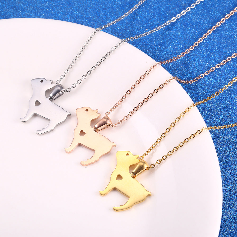 Stainless Steel 18K Gold Plated Simple Style Animal Letter Hollow Out Necklace