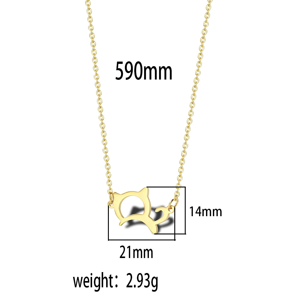 Stainless Steel 18K Gold Plated Simple Style Animal Letter Hollow Out Necklace