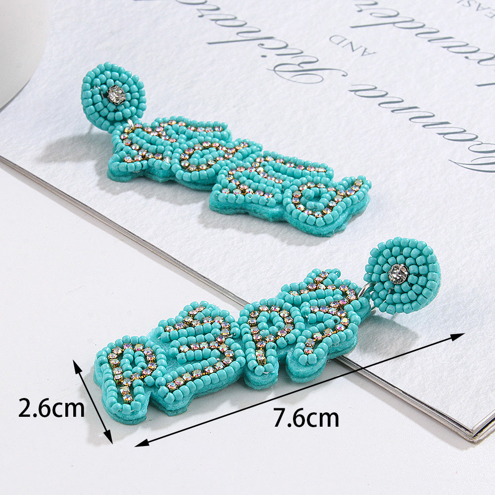 1 Pair Vintage Style Mama Letter Braid Nylon Drop Earrings