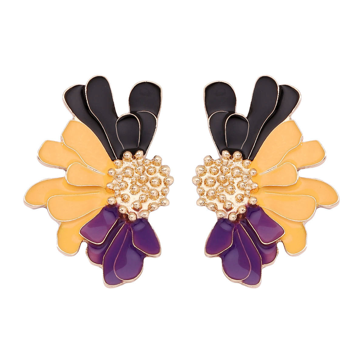 1 Pair Sweet Flower Enamel Plating Alloy Ear Studs