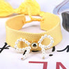 Elegant Classic Style Bow Knot Imitation Pearl Rope Women's Drawstring Bracelets