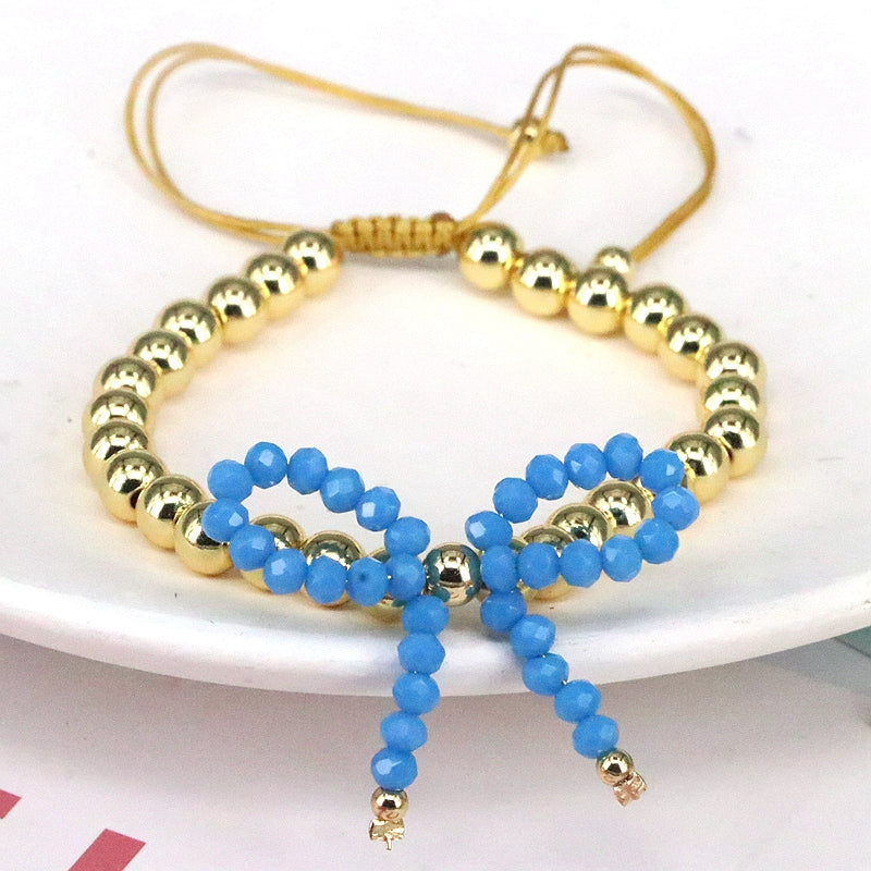 Elegant Vintage Style Simple Style Bow Knot Artificial Crystal Copper Beaded Women's Bracelets