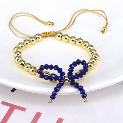 Elegant Vintage Style Simple Style Bow Knot Artificial Crystal Copper Beaded Women's Bracelets