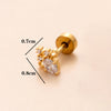 1 Piece Classic Style Geometric Polishing Plating Inlay Stainless Steel Copper Diamond 18K Gold Plated Cartilage Earrings