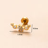 1 Piece Classic Style Geometric Polishing Plating Inlay Stainless Steel Copper Diamond 18K Gold Plated Cartilage Earrings