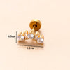 1 Piece Classic Style Geometric Polishing Plating Inlay Stainless Steel Copper Diamond 18K Gold Plated Cartilage Earrings