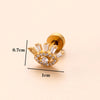 1 Piece Classic Style Geometric Polishing Plating Inlay Stainless Steel Copper Diamond 18K Gold Plated Cartilage Earrings