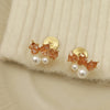 1 Pair Sweet Classic Style Geometric Inlay Copper Artificial Crystal 18K Gold Plated Ear Studs